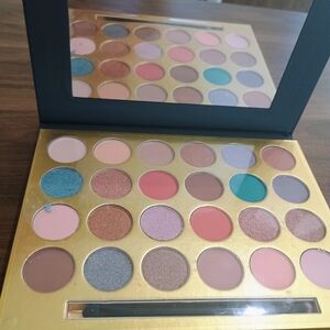 Vibrant Eyeshadow Palette with Mirror - Pink, Blue, Brown Shades